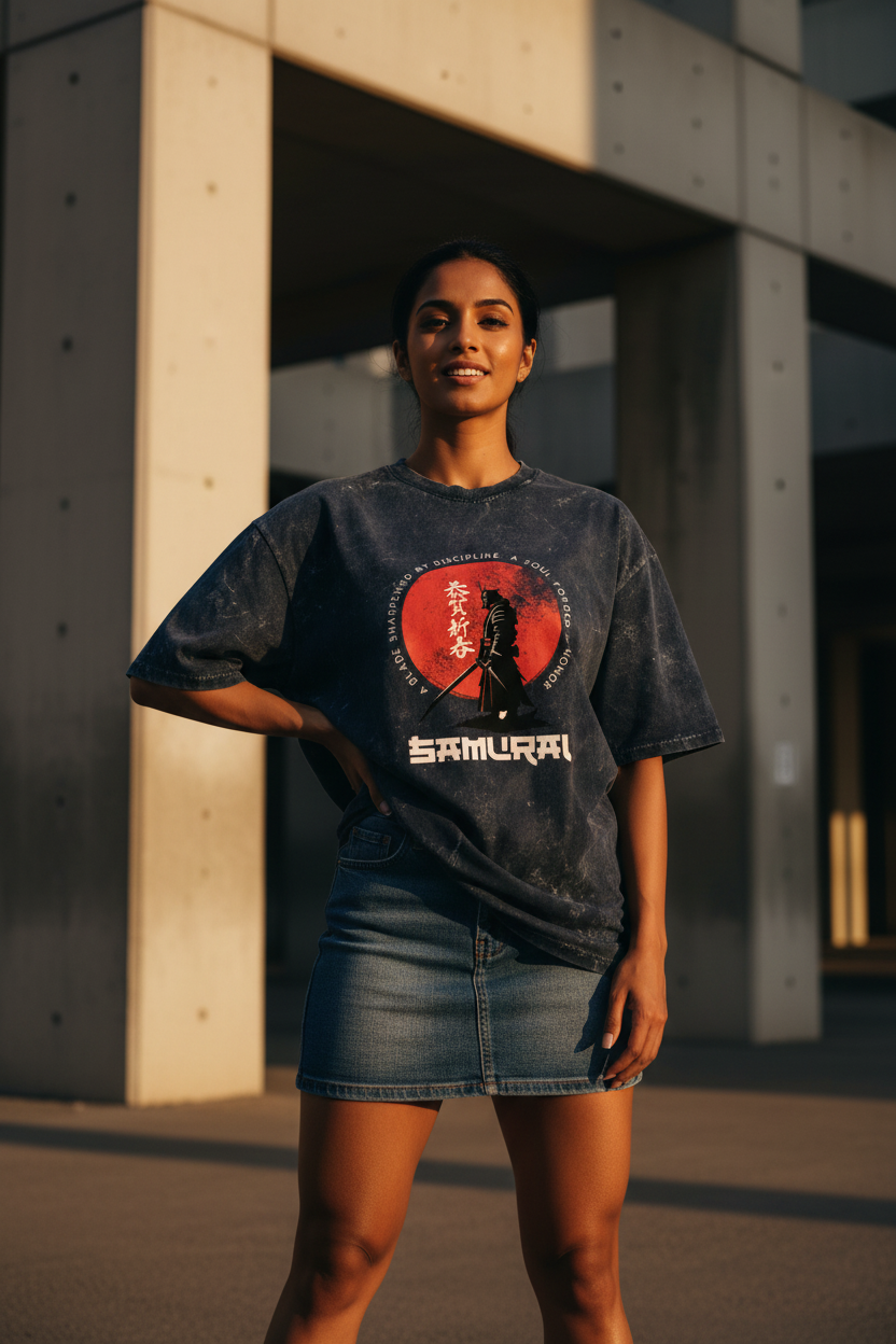 Acid Wash Female Front - Denim Skirt